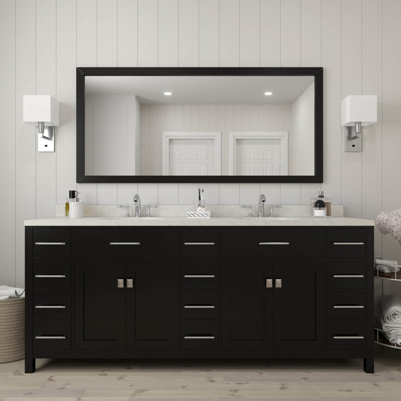 Winston Porter Slagelse 78'' Free Standing Double Bathroom Vanity with